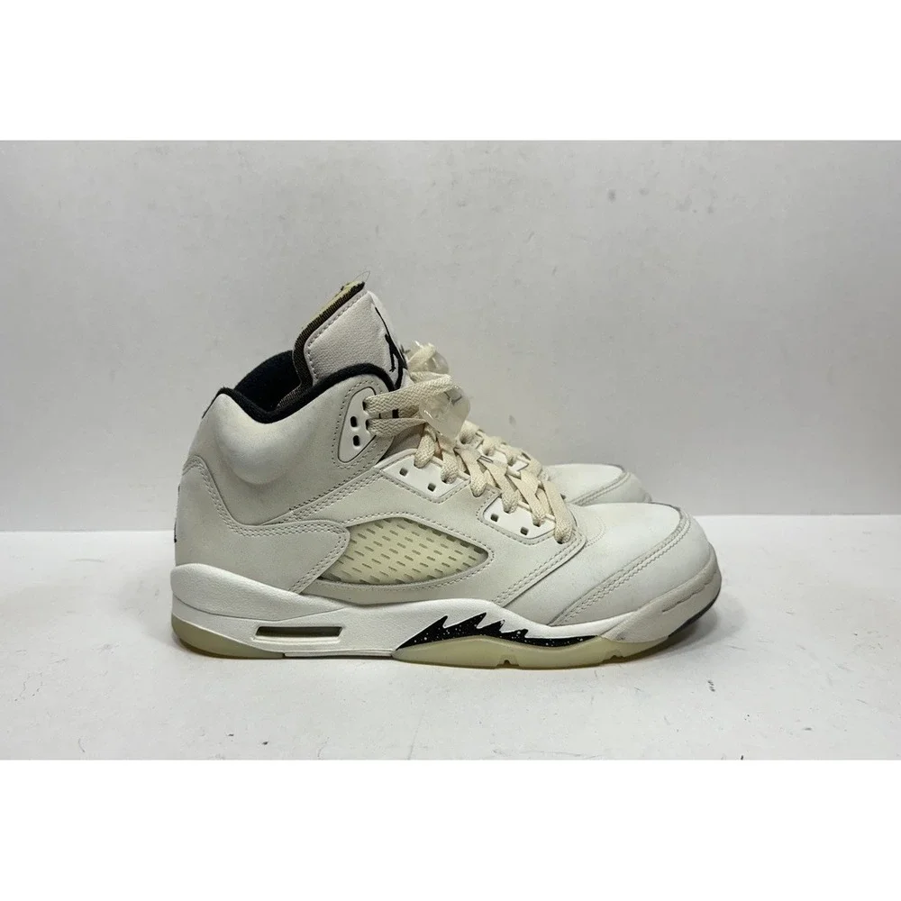 Jordan Air Jordan 5 Retro SE GS Sail Black Leather 6.5Y / Womens 8 FQ3682-100